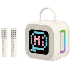 Blavec Portable Bluetooth Speaker WS-09 Karaoke Fun - 10W with 2 microphones and display  beige