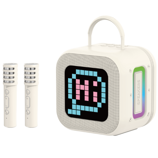 Blavec Portable Bluetooth Speaker WS-09 Karaoke Fun - 10W with 2 microphones and display  beige