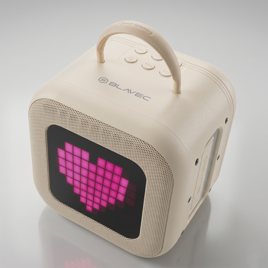 Blavec Portable Bluetooth Speaker WS-09 Karaoke Fun - 10W with 2 microphones and display  beige