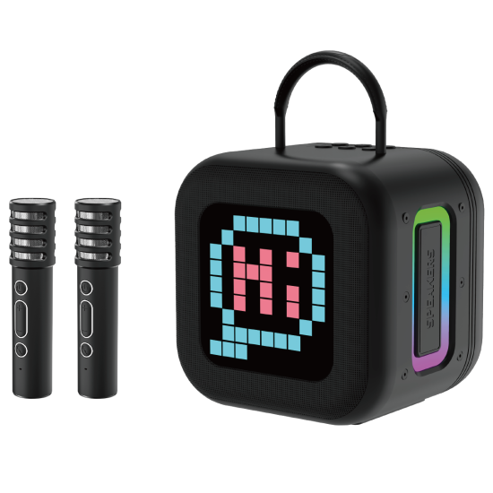 Blavec Portable Bluetooth Speaker WS-09 Karaoke Fun - 10W with 2 microphones and display black
