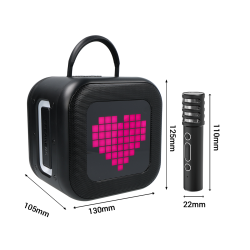 Blavec Portable Bluetooth Speaker WS-09 Karaoke Fun - 10W with 2 microphones and display black