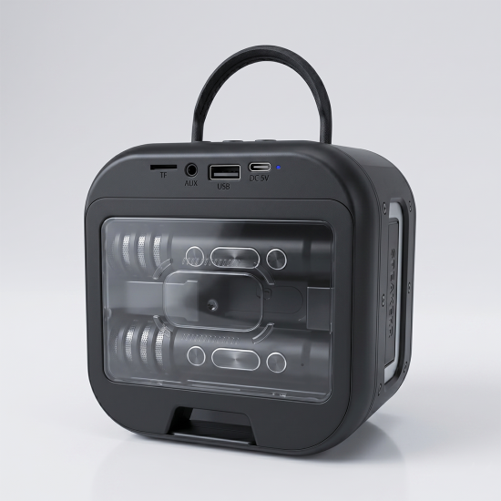 Blavec Portable Bluetooth Speaker WS-09 Karaoke Fun - 10W with 2 microphones and display black