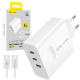 Blavec Wall charger BC-11 GaN - USB + 2xType C - QC PD 65W 3A with Type C to Type C cable white