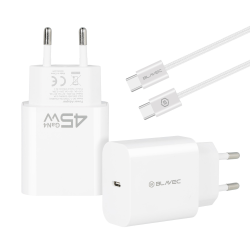 Blavec Wall charger BC-7 GaN4 - Type C - PD QC 45W 3A with Type C to Type C cable  white