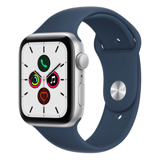 Apple Watch SE GPS 44mm Ασημί Aluminium με Sport Band Μπλε