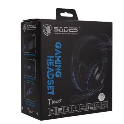 Sades Gaming Headset TPower με 40mm ακουστικά, Μπλε