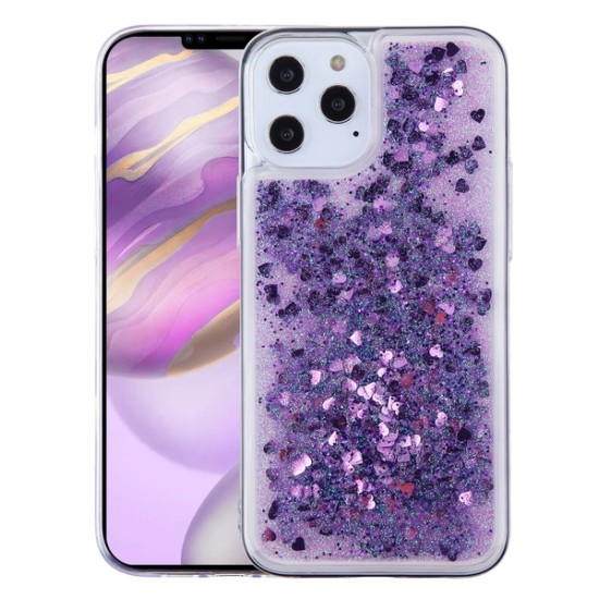 Back Case Liquid Sparkle TPU iPhone 12 Pro Max 6.7' Μωβ Back Case Liquid Sparkle TPU iPhone 12 Pro Max 6.7' Μωβ