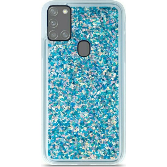 Back Case Liquid Sparkle TPU Samsung A21s Μπλε