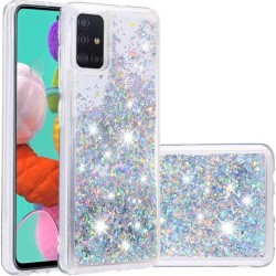 Back Case Liquid Sparkle TPU Samsung A51 Ασημί Back Case Liquid Sparkle TPU Samsung A51 Ασημί