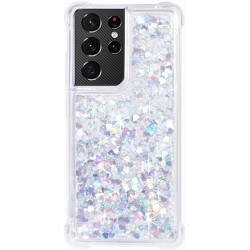 Back Case Liquid Sparkle TPU Samsung S21 Ultra Ασημί Back Case Liquid Sparkle TPU Samsung S21 Ultra Ασημί