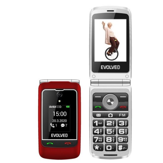 Evolveo EasyPhone FG αναδ/μενο κινητό για ηλικιωμένους με βάση φόρτισης Κόκκινο