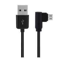 Powertech Καλώδιο USB 2.0 σε USB Micro 90°, Dual Easy USB, 2m, Μαύρο