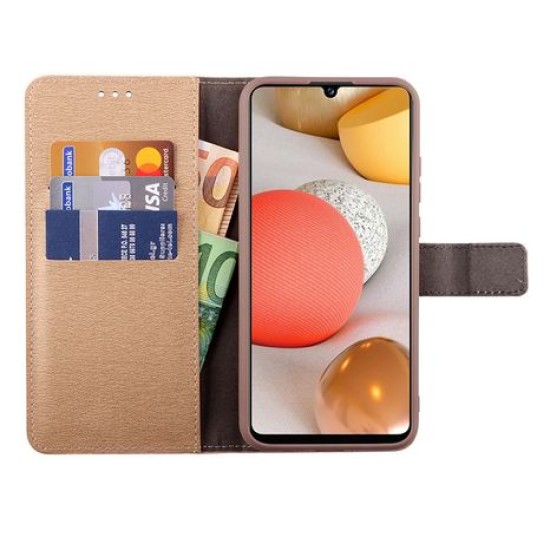 Volte-Tel Θήκη Samsung A42 5G A426 6.6" Allure Book Magnet Stand Clip Χρυσό