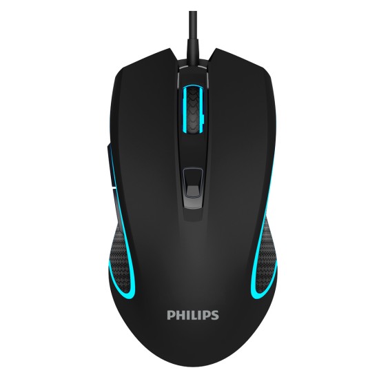 Philips ενσύρματο Gaming ποντίκι SPK9413, 6400DPI, 6 πλήκτρα, Μαύρο
