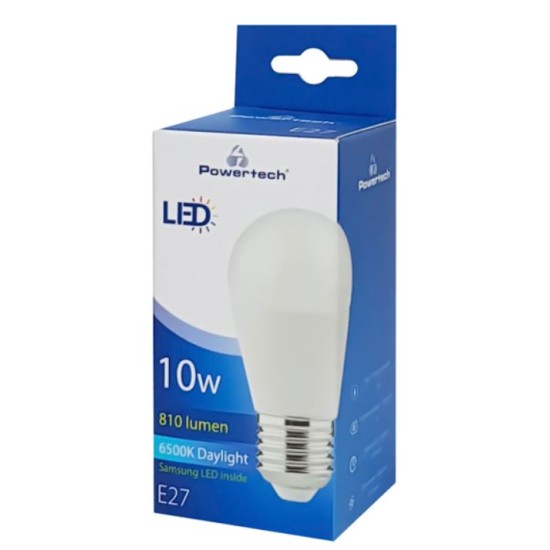 Powertech LED Λάμπα Mini Globe E27-009 10W, 6500K, E27, Samsung LED, IC Ψυχρό Λευκό