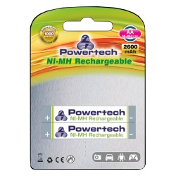 Powertech επαναφορτιζόμενη μπαταρία PT-351 2600mAh, AA (R6), 2 τμχ