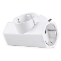 Powertech αντάπτορας ρεύματος PT-812, 3x schuko, 250V 16A, λευκό
