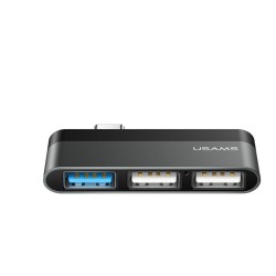 Usams USB Type-C hub SJ461, 1x USB 3.0, 2x USB 2.0, Γκρι
