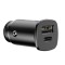 Baseus Square Metal USB-C + USB-A 30W PPS Car Charger (PD3.0 / QC4.0) Μαύρο