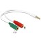 Delock Αντάπτορας από 2x 3.5mm 3-pin σε 3.5mm 4-pin Λευκό