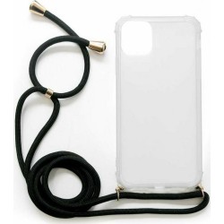 Διάφανη θήκη Crossbody Inos για το iPhone 11 Pro με Μαύρο κορδόνι