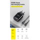 Awei φορτιστής τοίχου με καλώδιο PD2, USB + Type-C, 20W, Μαύρο