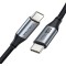 Cabletime καλώδιο USB Type-C C160, PD100W, USB 2.0, 5A, 2m, Μαύρο