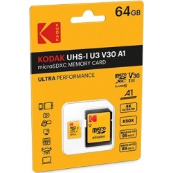 Memory Card MicroSD Kodak Ultra Performance 64GB Class 10 with Adapter