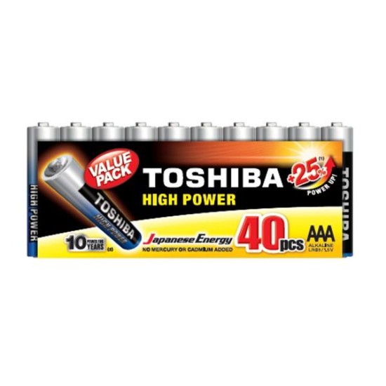 Toshiba αλκαλικές μπαταρίες High Power LR03 AAA (40 Τεμάχια)