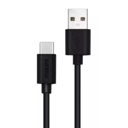 Philips καλώδιο USB σε USB Type-C DLC3104A-00, 1.2m, Μαύρο