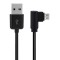 Powertech Καλώδιο USB 2.0 σε USB Micro 90°, Dual Easy USB, 3m, Μαύρο