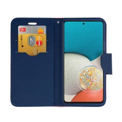 Fancy Wallet Δερματίνης Galaxy A52 4G / A52 5G / A52s Κόκκινο / Σκούρο Μπλε