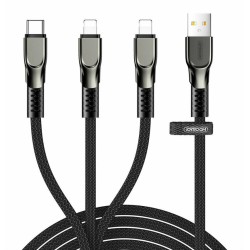 Joyroom 3in1 USB cable - Lightning / Lightning / USB Type C 3,5A 480 Mbps 1,3m Μαύρο Joyroom 3in1 USB cable - Lightning / Lightning / USB Type C 3,5A 480 Mbps 1,3m Μαύρο