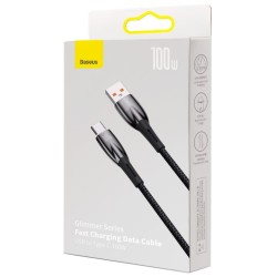 Baseus Glimmer Series Fast Charging Cable USB-A - USB-C 100W 480Mbps 2m Μαύρο