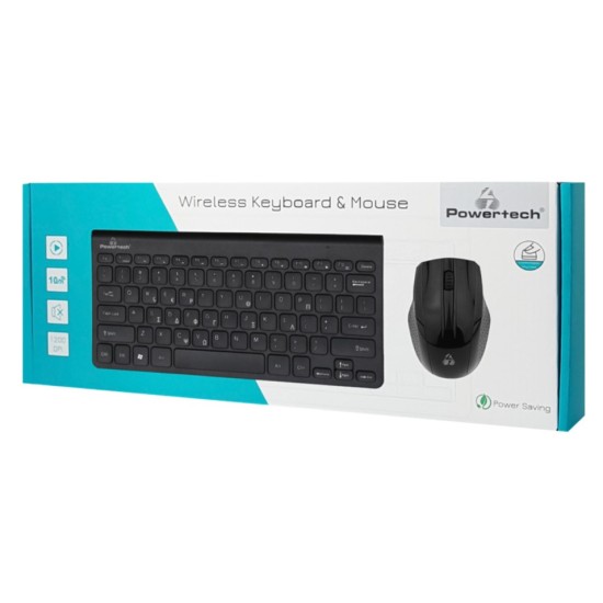 POWERTECH set ποντίκι & πληκτρολόγιο PT-940, ασύρματο, 1200dpi, μαύρο POWERTECH set ποντίκι & πληκτρολόγιο PT-940, ασύρματο, 1200dpi, μαύρο