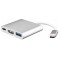 Adapter - Type C to HDMI 4K*2K, USB, USB Type C - metal 0,25 metres white