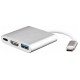 Adapter - Type C to HDMI 4K*2K, USB, USB Type C - metal 0,25 metres white