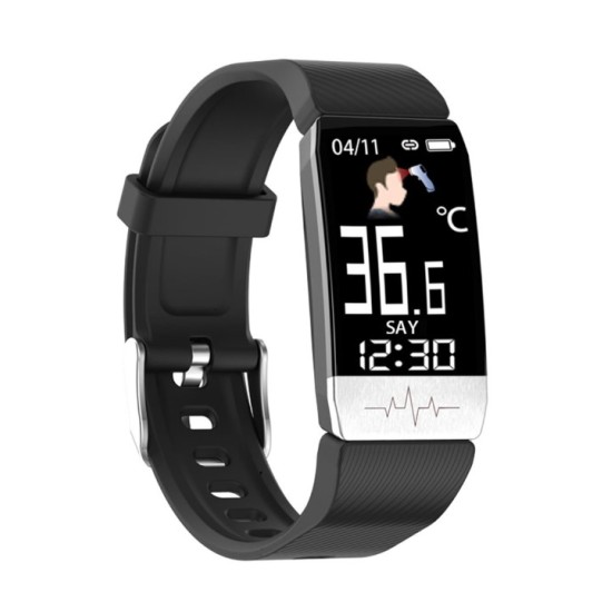Ksix Fitness Band HR με θερμόμετρο και Παλμογράφο Μαύρο