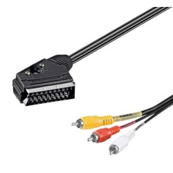 GOOBAY καλώδιο SCART 21-pin σε 3x RCA 50364, 2m, μαύρο