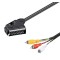 GOOBAY καλώδιο SCART 21-pin σε 3x RCA 50364, 2m, μαύρο
