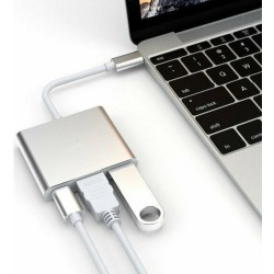 Adapter - Type C to HDMI 4K*2K, USB, USB Type C - metal 0,25 metres white Adapter - Type C to HDMI 4K*2K, USB, USB Type C - metal 0,25 metres white