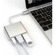 Adapter - Type C to HDMI 4K*2K, USB, USB Type C - metal 0,25 metres white