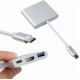 Adapter - Type C to HDMI 4K*2K, USB, USB Type C - metal 0,25 metres white