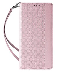 Magnet Strap Case Case For Samsung Galaxy S23 Ultra Flip Wallet Mini Lanyard Stand Pink