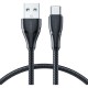 Joyroom S-UC027A11 Braided USB 2.0 Cable USB-C male - USB-A male Μαύρο 0.25m