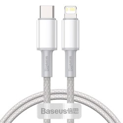 Baseus High Density Braided USB-C to Lightning Cable 20W Λευκό 1m (CATLGD-02)