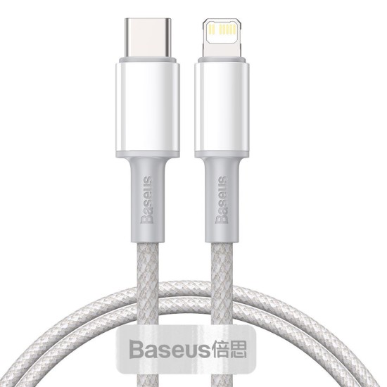 Baseus High Density Braided USB-C to Lightning Cable 20W Λευκό 1m (CATLGD-02)