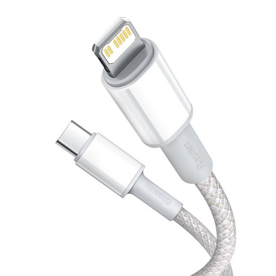 Baseus High Density Braided USB-C to Lightning Cable 20W Λευκό 1m (CATLGD-02)