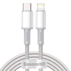 Baseus High Density Braided USB-C to Lightning Cable 20W Λευκό 2m (CATLGD-A02)