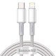 Baseus High Density Braided USB-C to Lightning Cable 20W Λευκό 2m (CATLGD-A02)